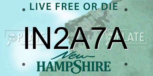IN2A7A New Hampshire License Plate