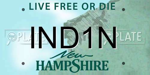 IND1N New Hampshire License Plate