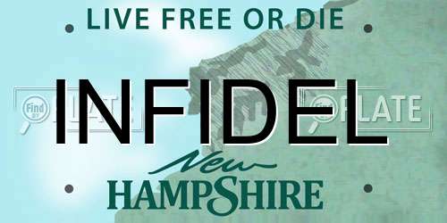 INFIDEL New Hampshire License Plate