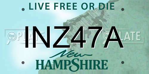 INZ47A New Hampshire License Plate