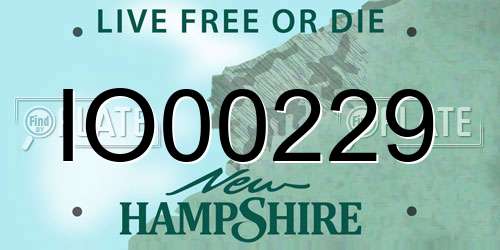 IO00229 New Hampshire License Plate