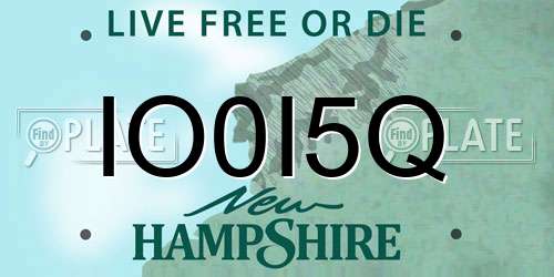 IO0I5Q New Hampshire License Plate