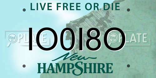 IO0I8O New Hampshire License Plate