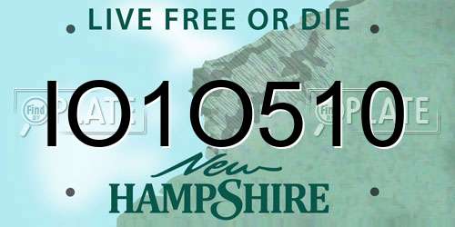 IO1O510 New Hampshire License Plate