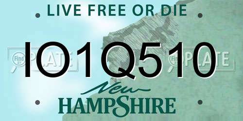 IO1Q510 New Hampshire License Plate