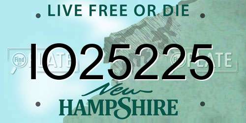 IO25225 New Hampshire License Plate