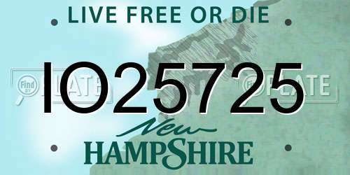 IO25725 New Hampshire License Plate