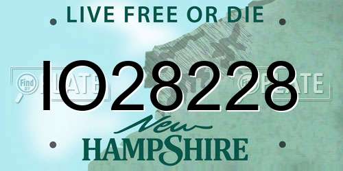 IO28228 New Hampshire License Plate