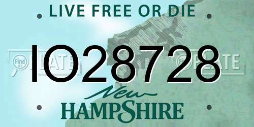 IO28728 New Hampshire License Plate