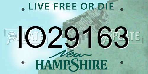 IO29163 New Hampshire License Plate