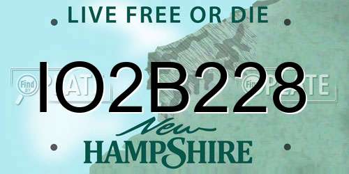 IO2B228 New Hampshire License Plate