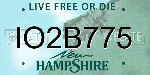 IO2B775 New Hampshire License Plate
