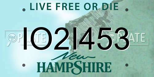 IO2I453 New Hampshire License Plate