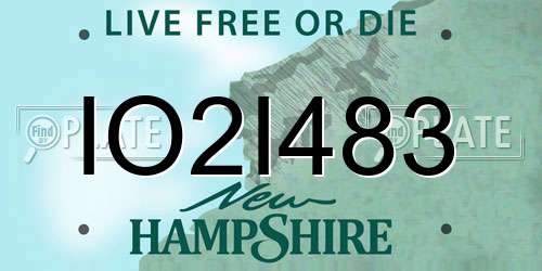 IO2I483 New Hampshire License Plate