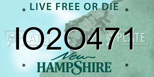 IO2O471 New Hampshire License Plate