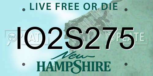 IO2S275 New Hampshire License Plate