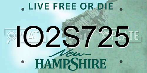 IO2S725 New Hampshire License Plate