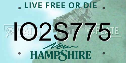 IO2S775 New Hampshire License Plate