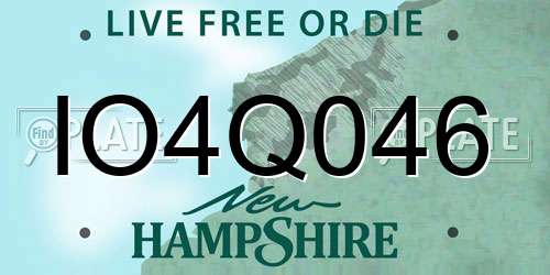 IO4Q046 New Hampshire License Plate
