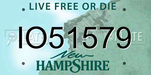 IO51579 New Hampshire License Plate