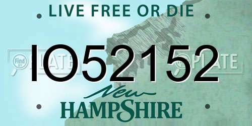 IO52152 New Hampshire License Plate