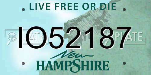 IO52187 New Hampshire License Plate