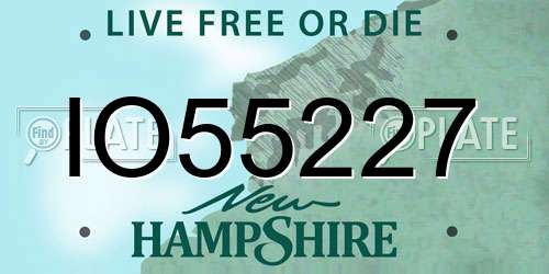 IO55227 New Hampshire License Plate