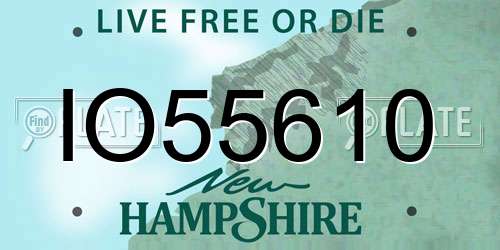 IO55610 New Hampshire License Plate