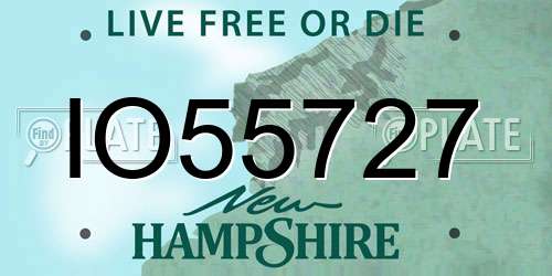 IO55727 New Hampshire License Plate