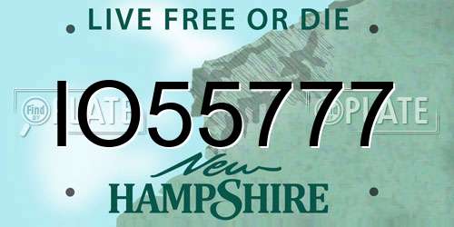 IO55777 New Hampshire License Plate
