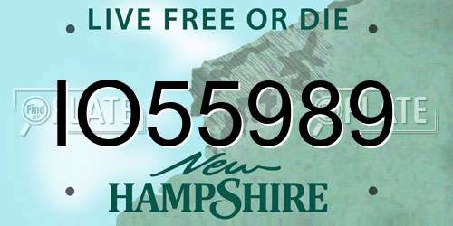 IO55989 New Hampshire License Plate