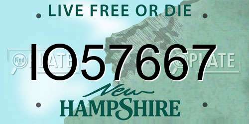 IO57667 New Hampshire License Plate