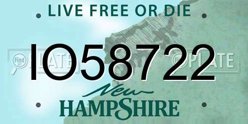 IO58722 New Hampshire License Plate