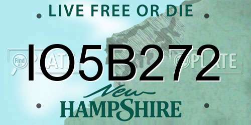 IO5B272 New Hampshire License Plate