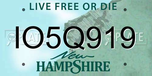 IO5Q919 New Hampshire License Plate