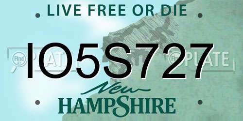IO5S727 New Hampshire License Plate