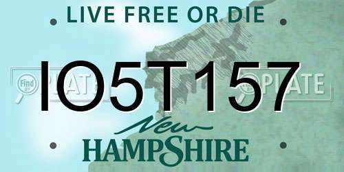IO5T157 New Hampshire License Plate