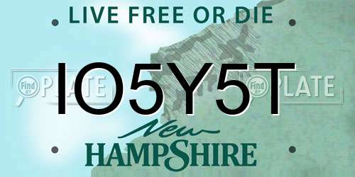 IO5Y5T New Hampshire License Plate