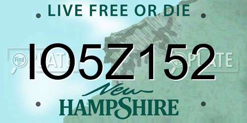 IO5Z152 New Hampshire License Plate