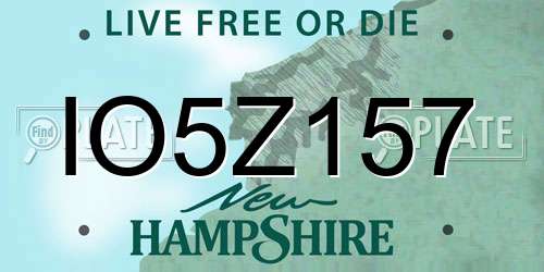 IO5Z157 New Hampshire License Plate