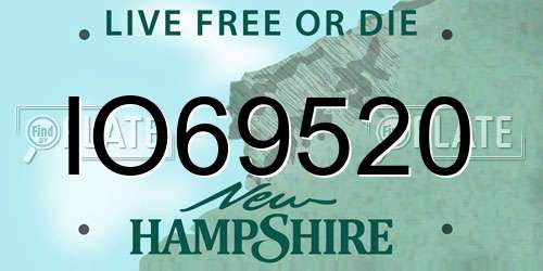 IO69520 New Hampshire License Plate