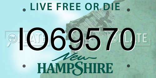 IO69570 New Hampshire License Plate