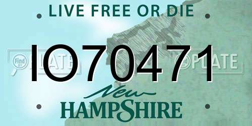 IO70471 New Hampshire License Plate