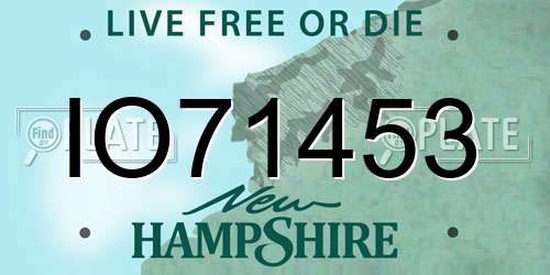 IO71453 New Hampshire License Plate