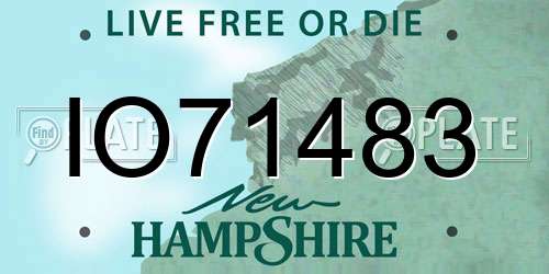 IO71483 New Hampshire License Plate
