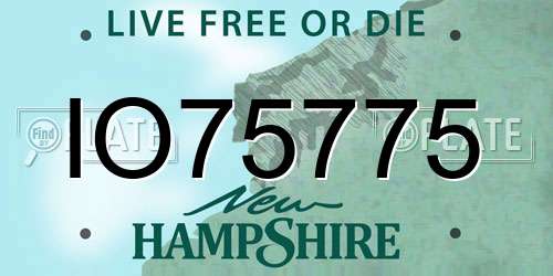 IO75775 New Hampshire License Plate