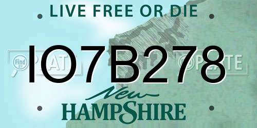 IO7B278 New Hampshire License Plate