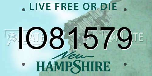 IO81579 New Hampshire License Plate