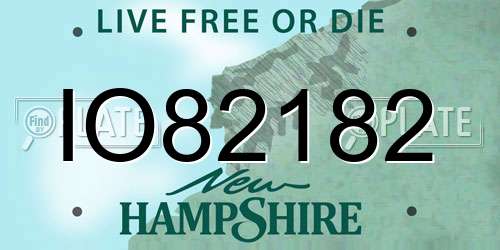 IO82182 New Hampshire License Plate
