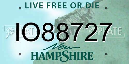 IO88727 New Hampshire License Plate